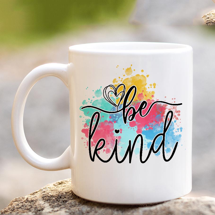 Be Kind - Watercolor Splatter - Mug