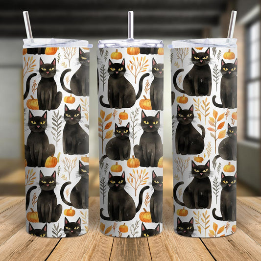 Black Cat Skinny Tumbler