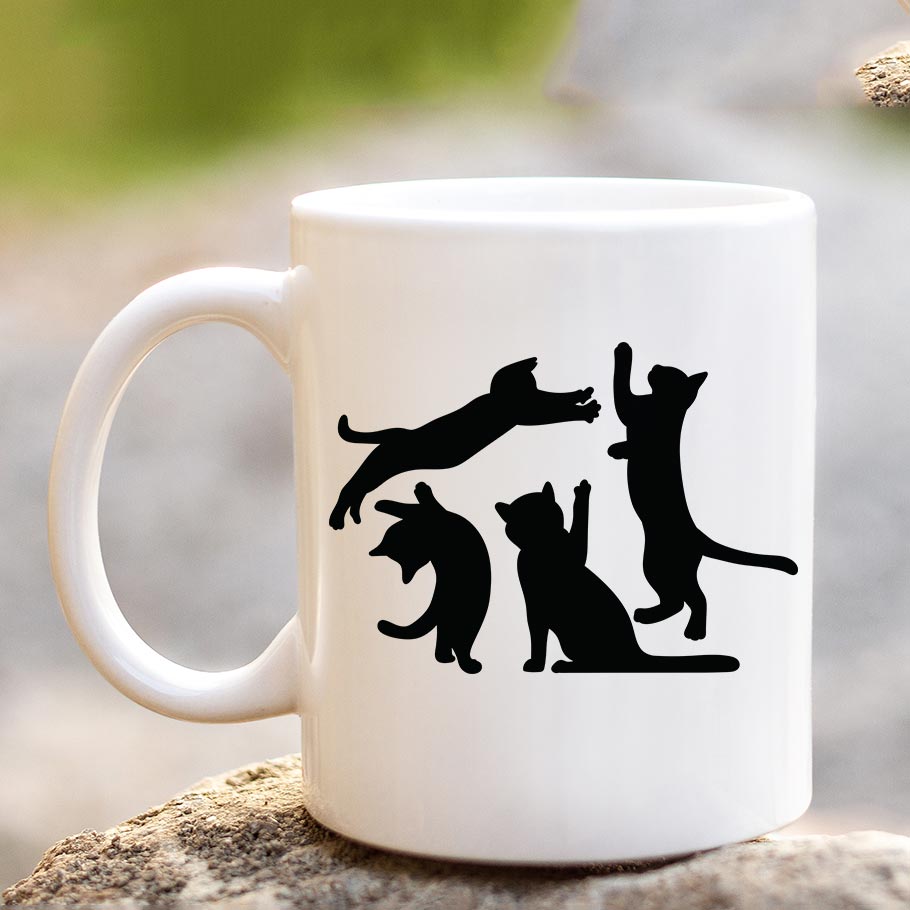 Crazy Cats Silhouette - Mug