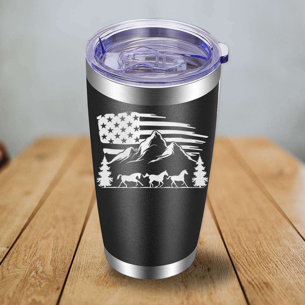 USA 3 Horses - 20oz Tumbler