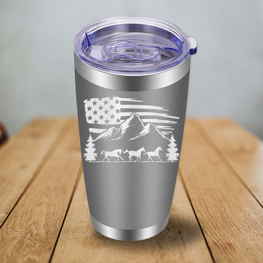 USA 3 Horses - 20oz Tumbler