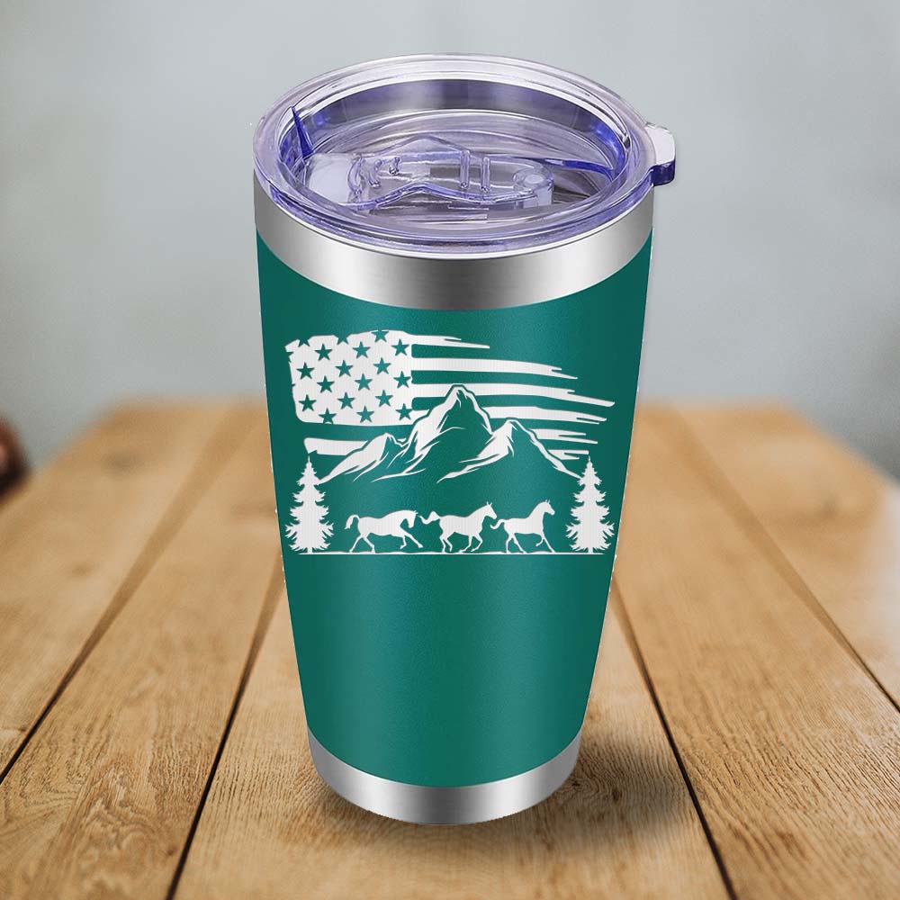 USA 3 Horses - 20oz Tumbler