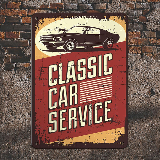 Classic Car Service Metal Sign 1