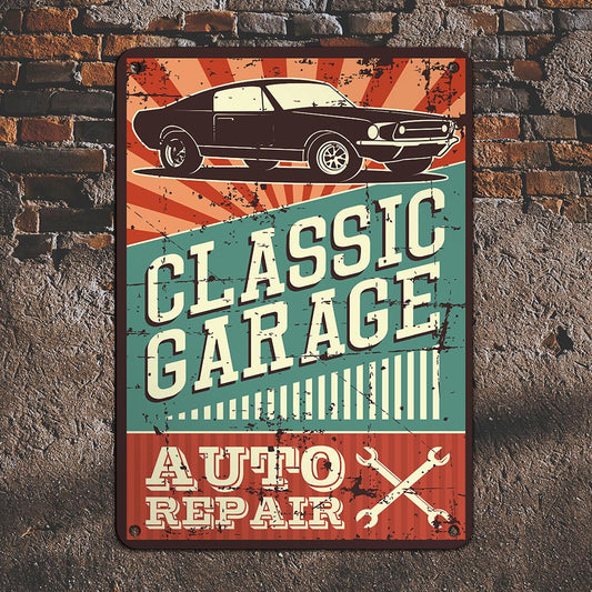 Classic Car Service Metal Sign 3