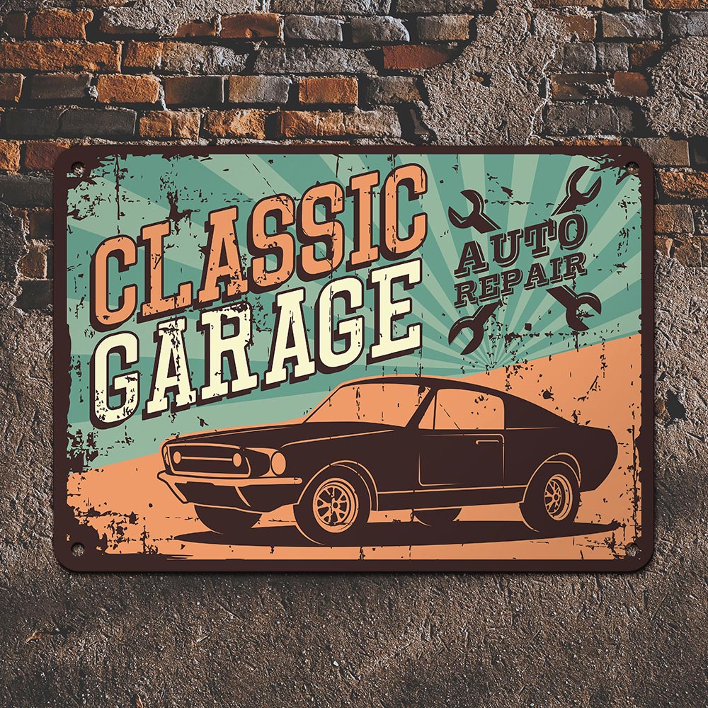 Classic Car Service Metal Sign 4