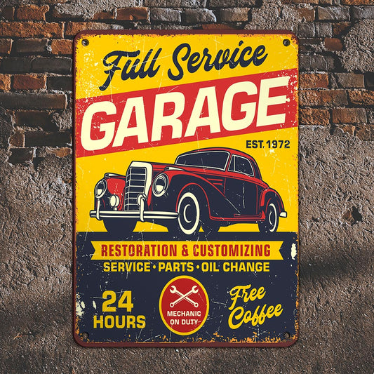 Classic Car Service Metal Sign 8