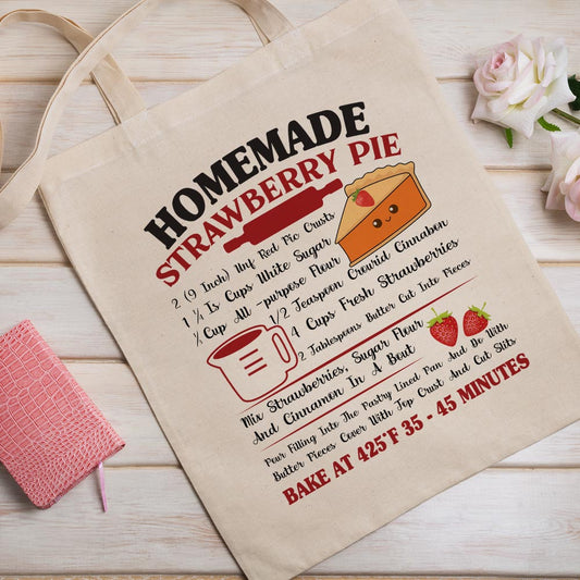 Strawberry Pie Recipe - Tote Bag