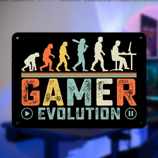 Gamer Evolution Metal Sign