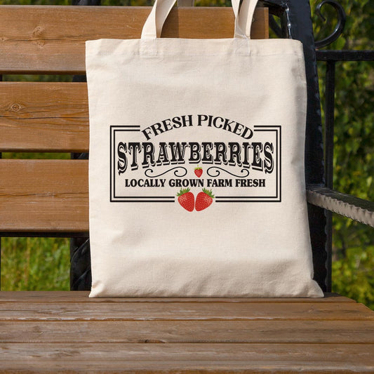 Fresh Picked Strawberries - Tote Bag