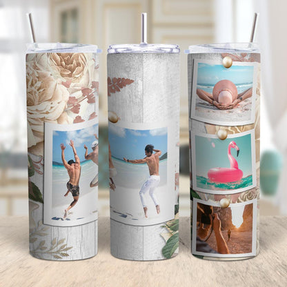 4 Photos Flowery Skinny Tumbler