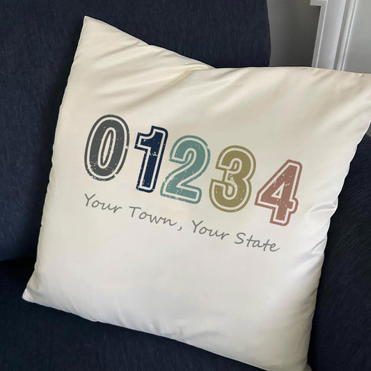 Zip Code Throw Pillow