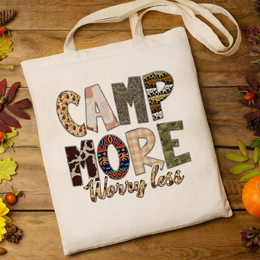 Camp More Worry Less - Tote Bag