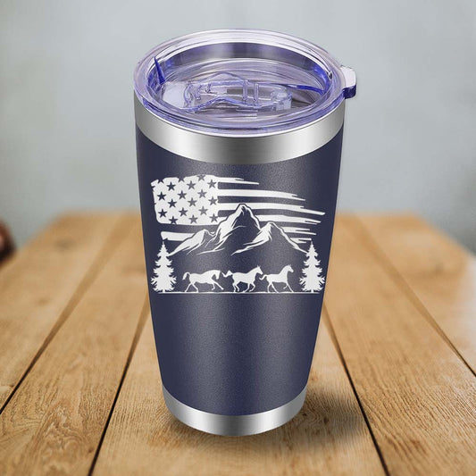 USA 3 Horses - 20oz Tumbler