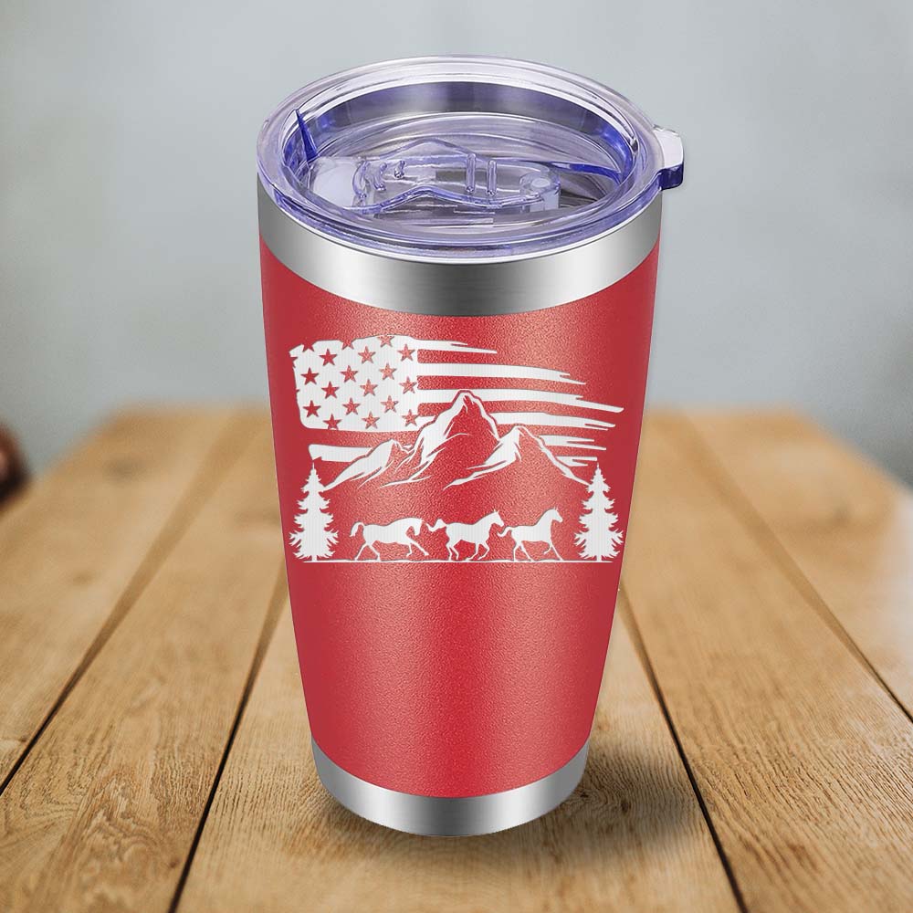 USA 3 Horses - 20oz Tumbler