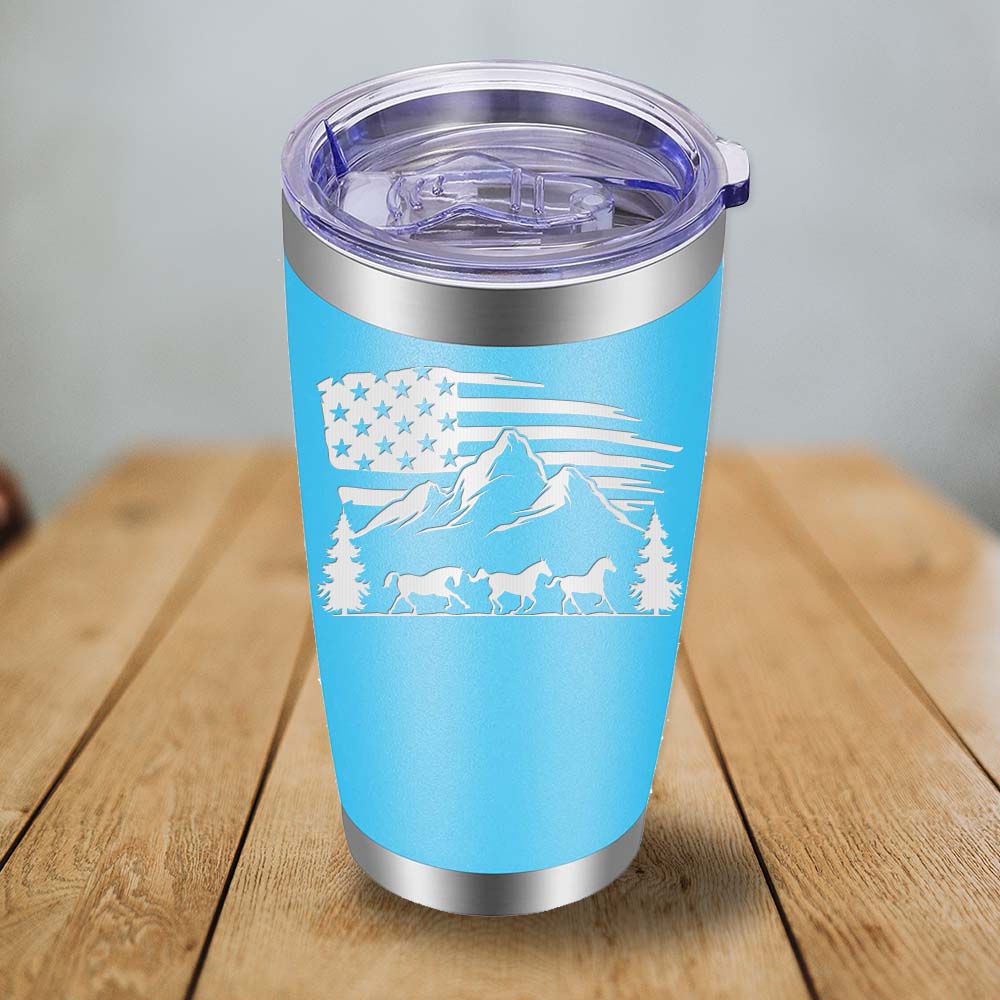 USA 3 Horses - 20oz Tumbler