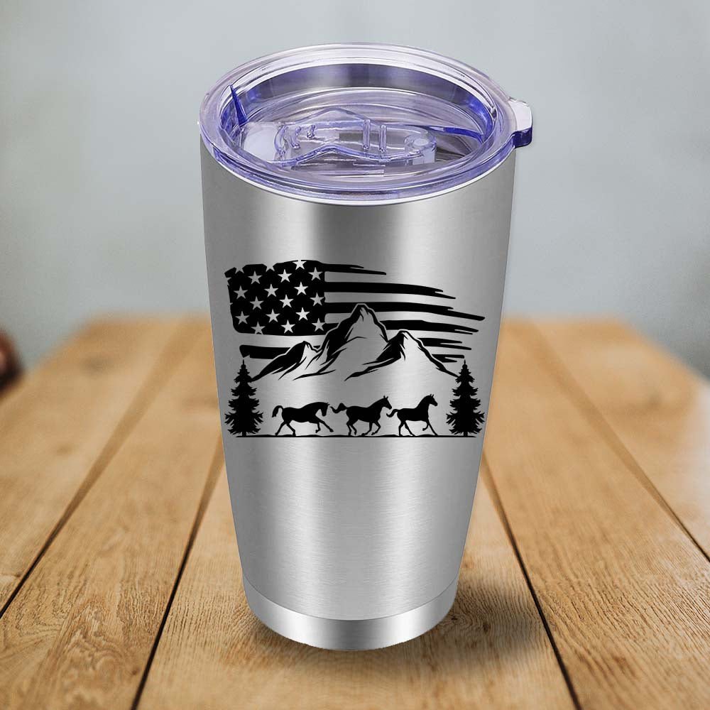 USA 3 Horses - 20oz Tumbler