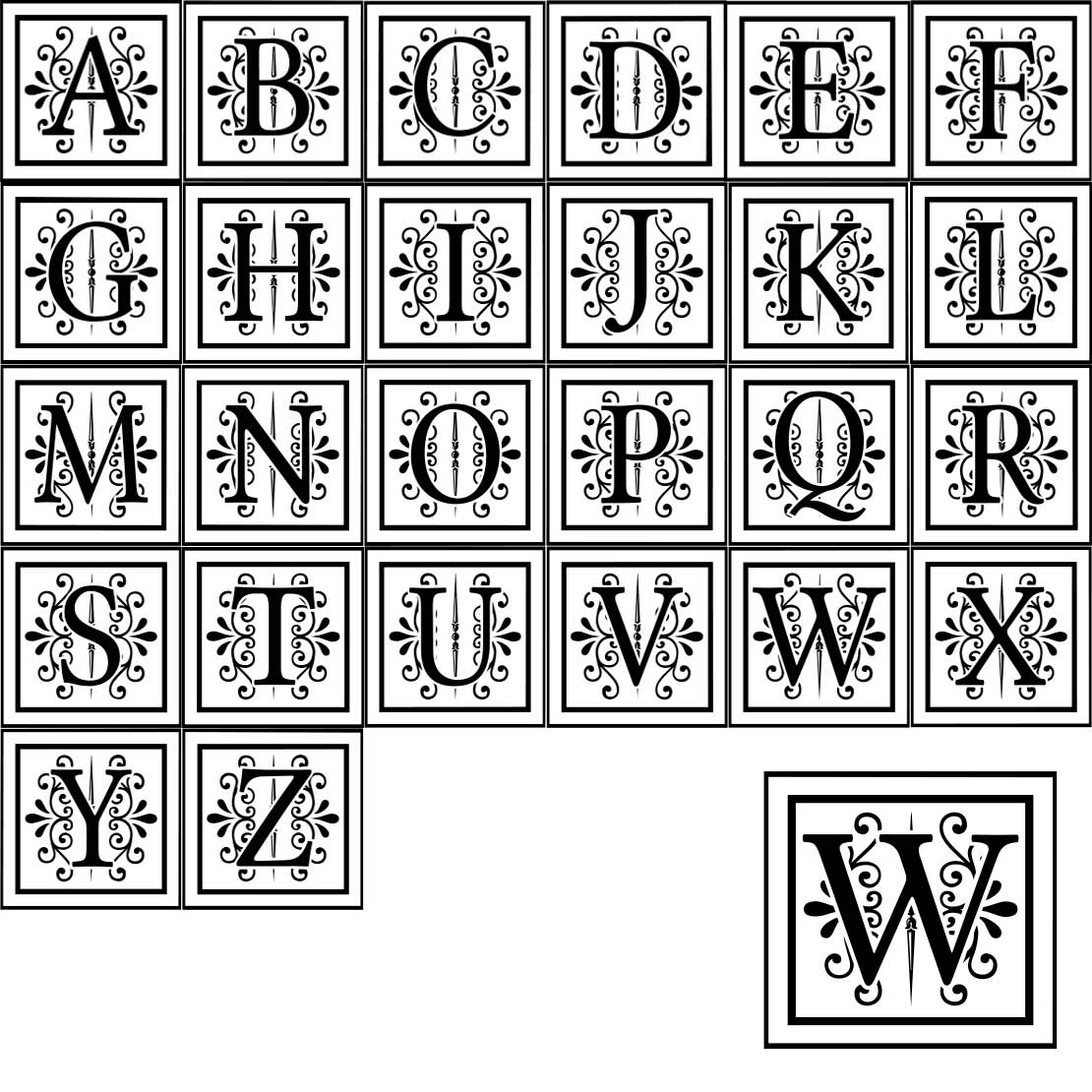 monogram light square