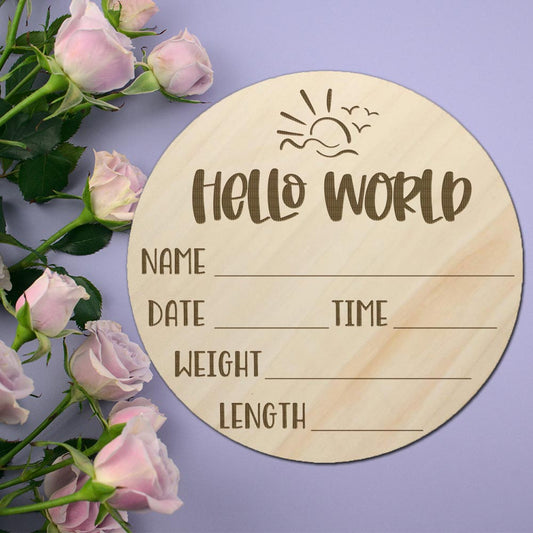 Hello World - Sunrise - Birth Announcement