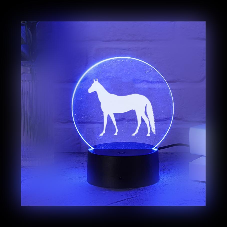 Horse Silhouette Color LED Acrylic Light with Remote