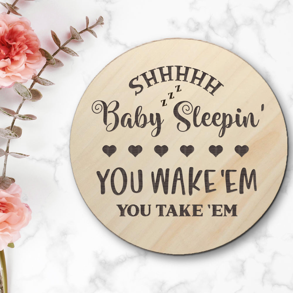 Baby Sleepin' - Birth Announcement
