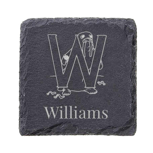 Animals Monogram Slate Coaster