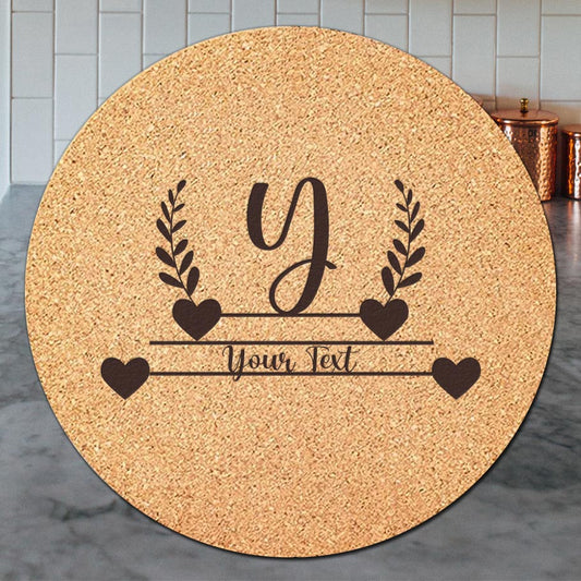 Line and Hearts Monogram - Trivet