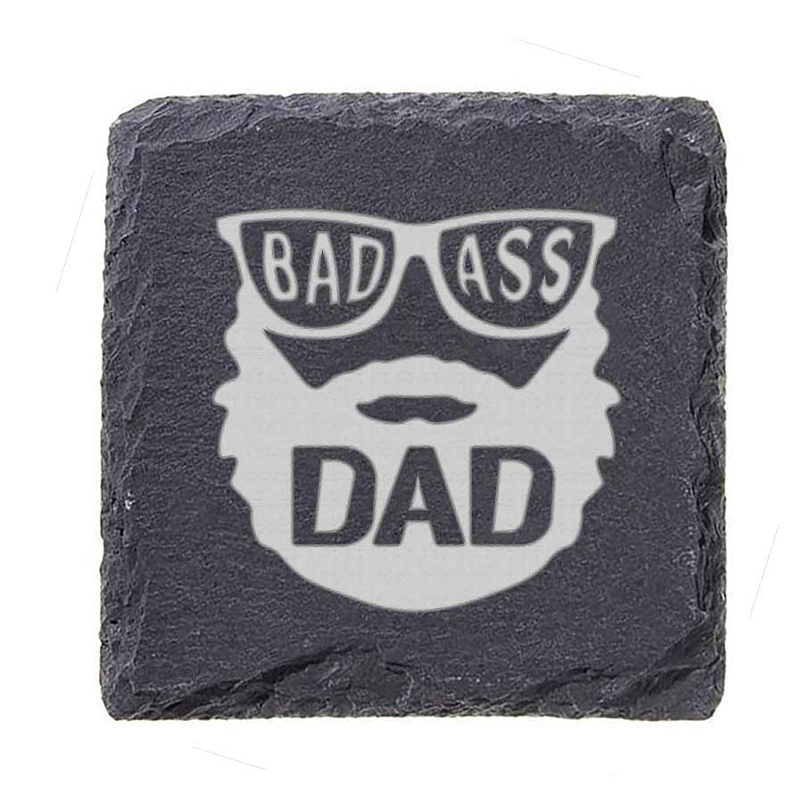 Bad Ass Dad Slate Coaster