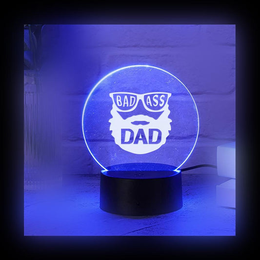 Bad Ass Dad Color LED Acrylic Light with Remote