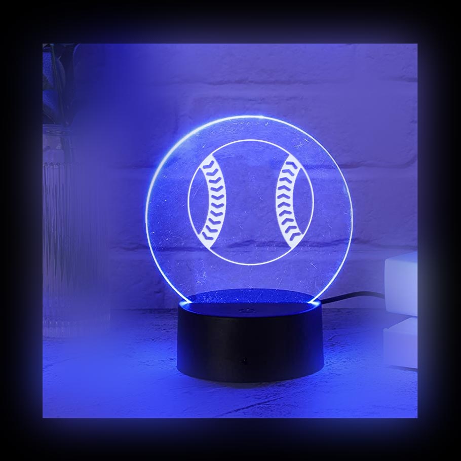 Baseball Sport Color LED Acrylic Light with Remote