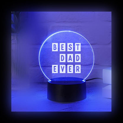 Best Dad Ever Color LED Acrylic Light with Remote