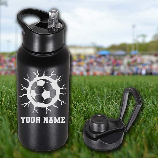 Soccer Personalized 32oz Stainless Steel Bottle