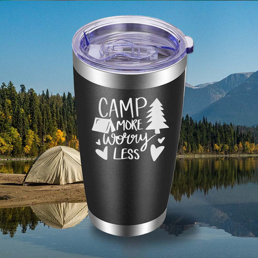 Camp More Worry Less - 20oz Tumbler