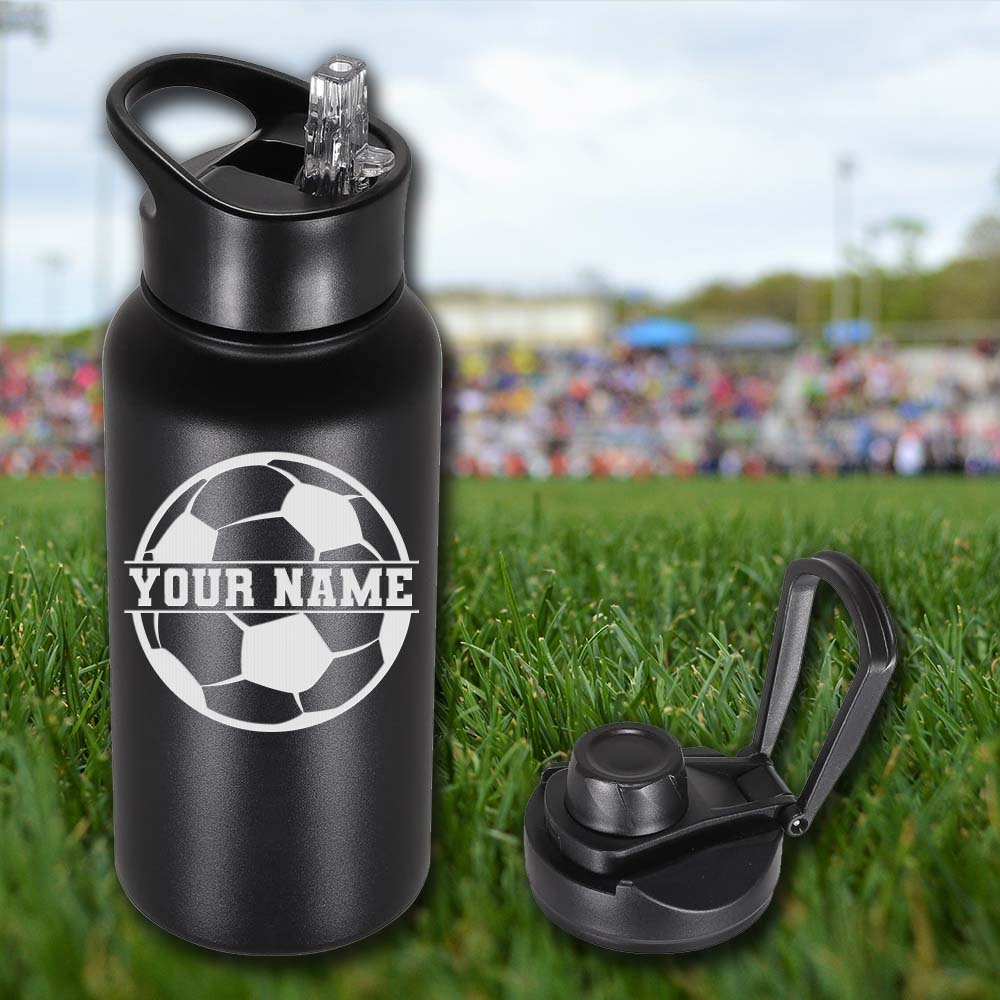Soccer Personalized 32oz Stainless Steel Bottle