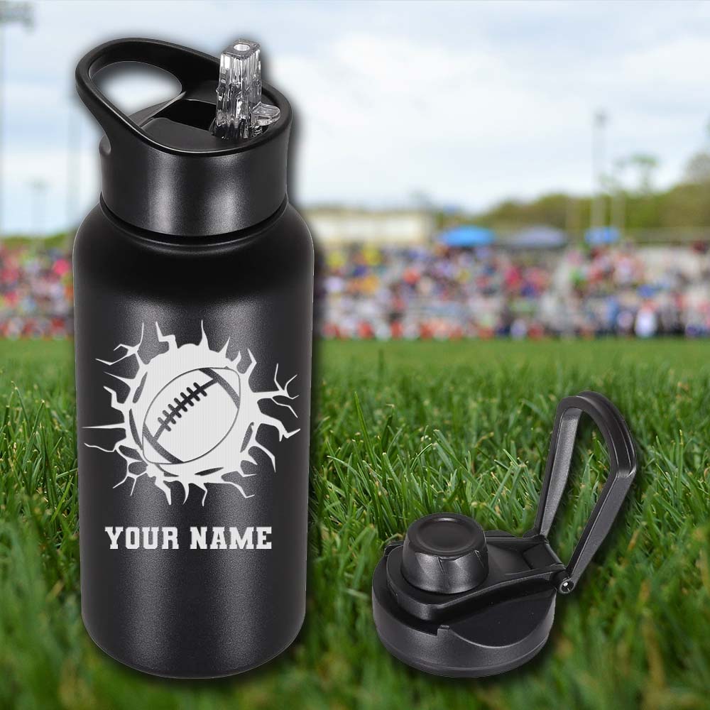 Football Personalized 32oz Stainless Steel Bottle