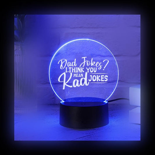 Dad Jokes Rad Jokes Color LED Acrylic Light with Remote