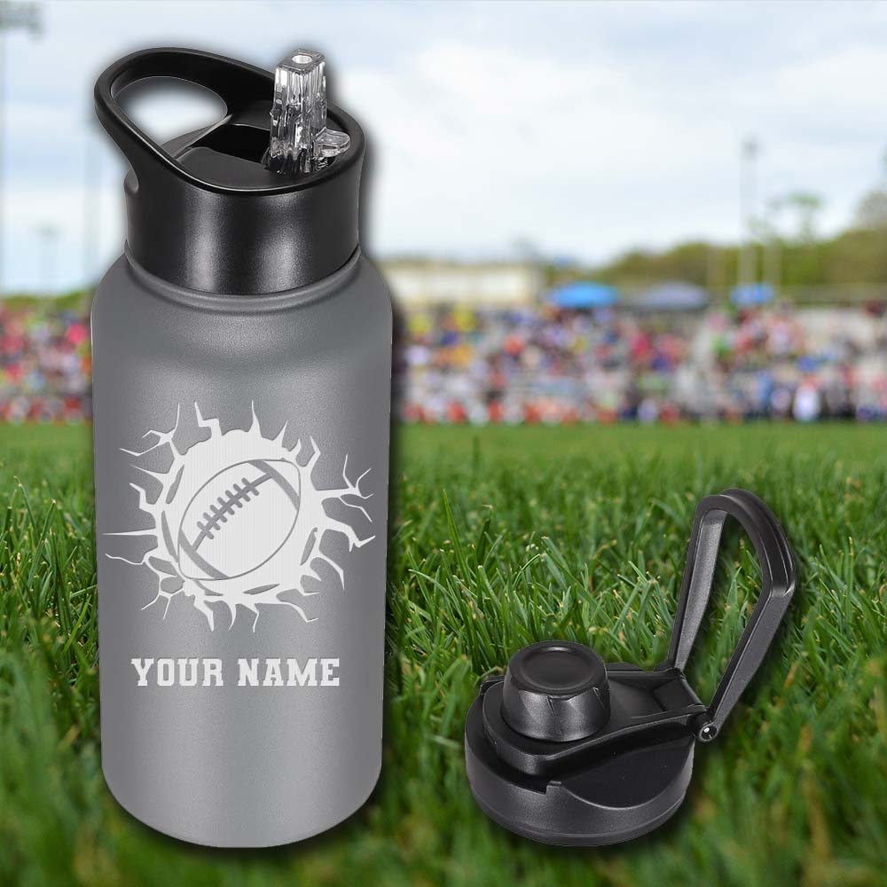 Football Personalized 32oz Stainless Steel Bottle