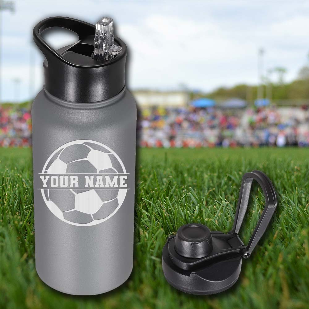 Soccer Personalized 32oz Stainless Steel Bottle