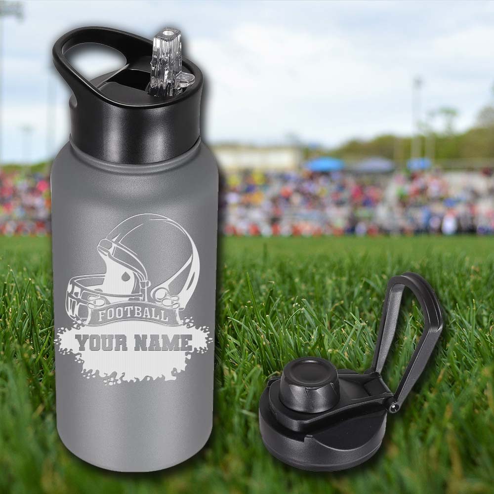 Football Personalized 32oz Stainless Steel Bottle