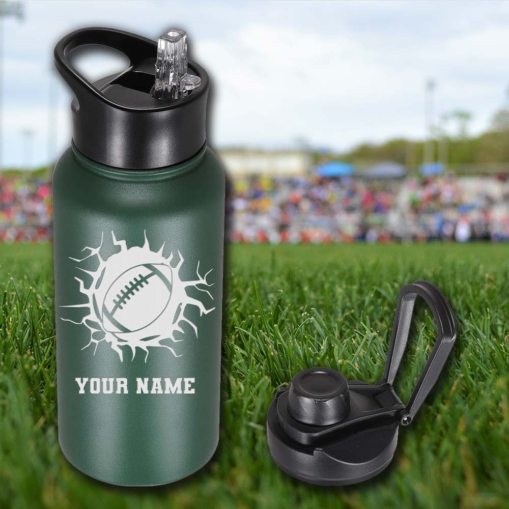 Football Personalized 32oz Stainless Steel Bottle