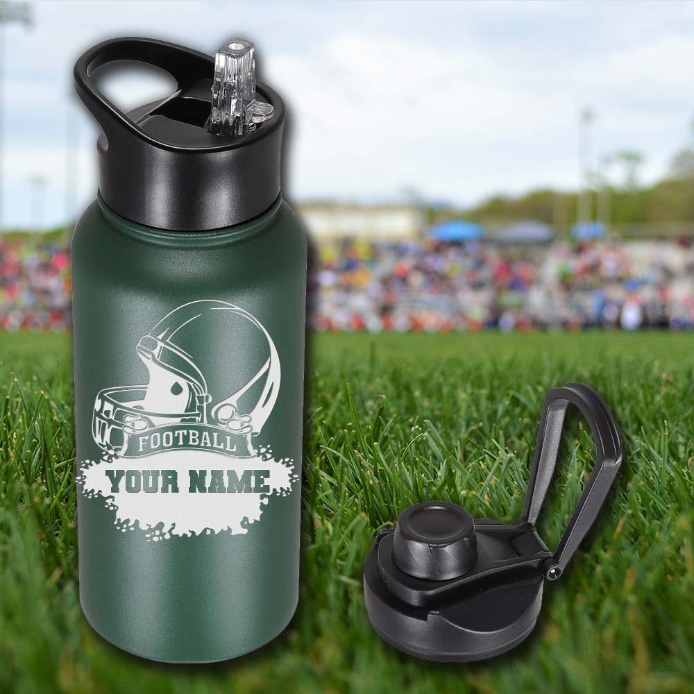 Football Personalized 32oz Stainless Steel Bottle