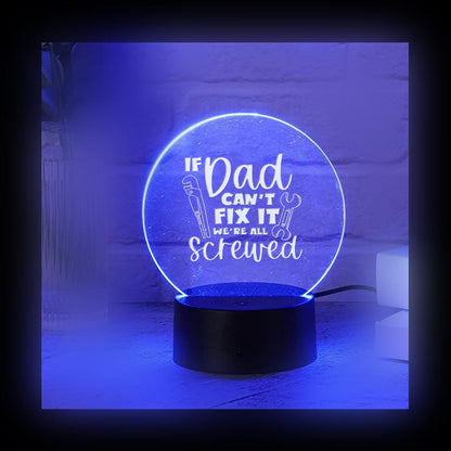 If Dad Can't Fix it Screwed Color LED Acrylic Light with Remote