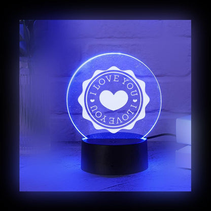 I Love You Color LED Acrylic Light with Remote