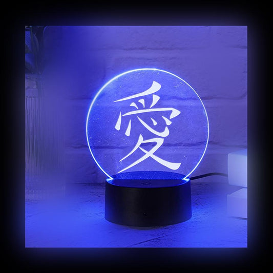 Love Japanese Color LED Acrylic Light with Remote