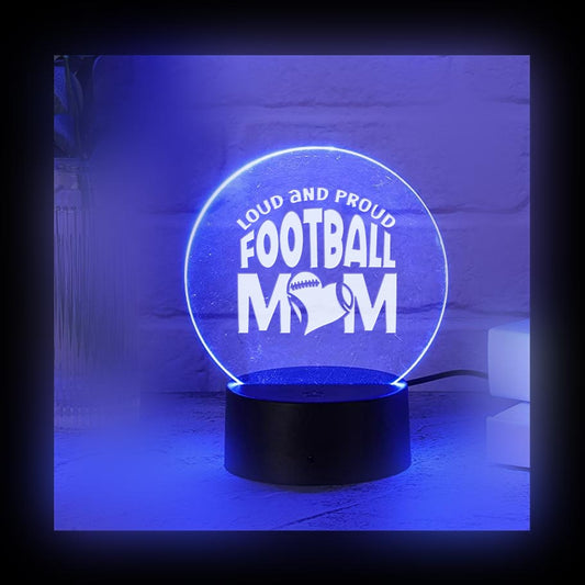 Football Mom Color LED Acrylic Light with Remote