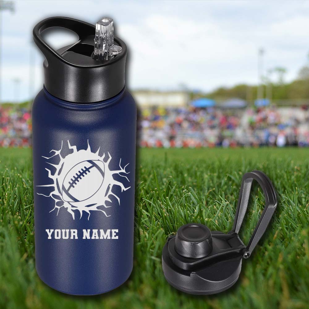 Football Personalized 32oz Stainless Steel Bottle