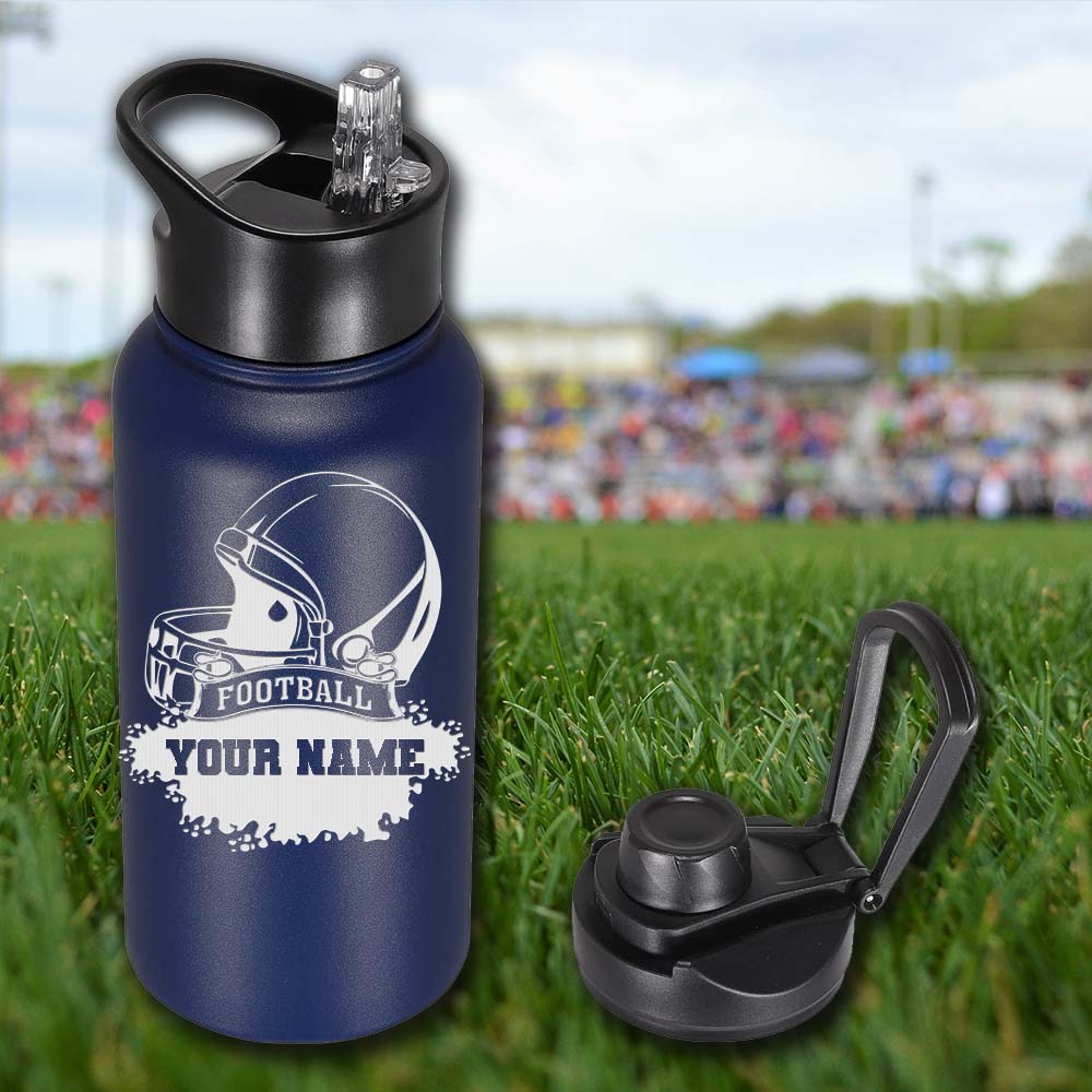 Football Personalized 32oz Stainless Steel Bottle