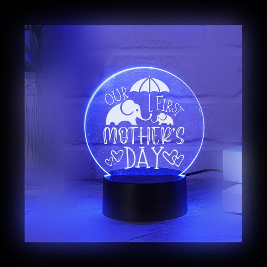 Our First Mother's Day Color LED Acrylic Light with Remote