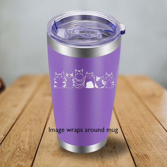 Cats Line Up - 20oz Tumbler