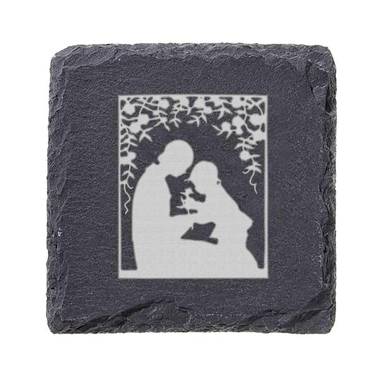 Mother Silhouette Slate Coaster