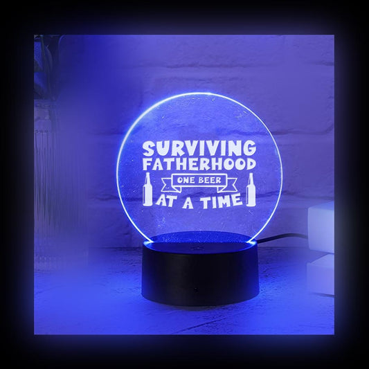 Surviving Fatherhood Beer Color LED Acrylic Light with Remote